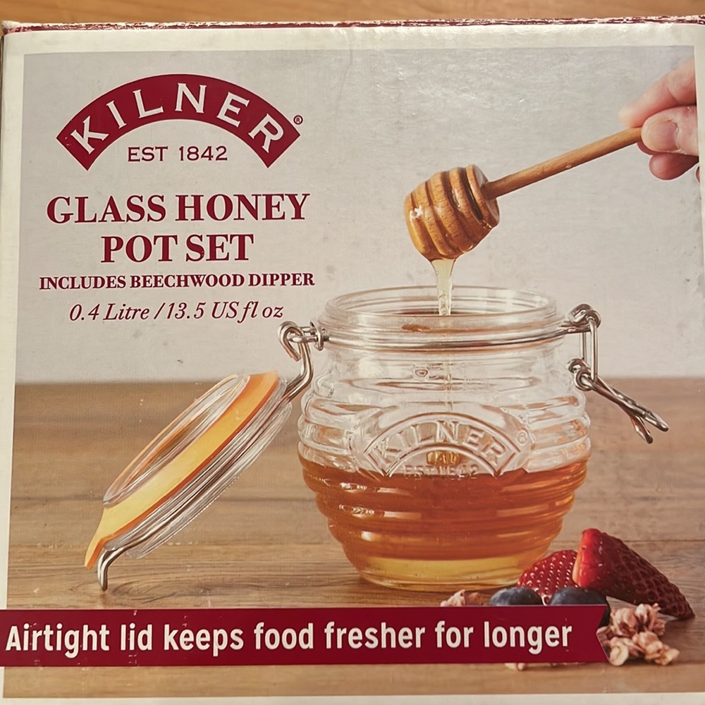 Kilner honey pot